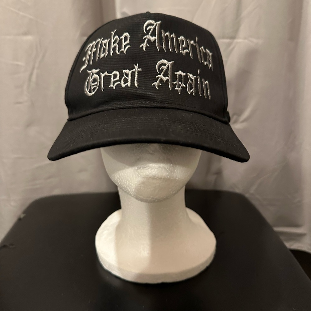 Black Embroidered Slogan gothic ball cap